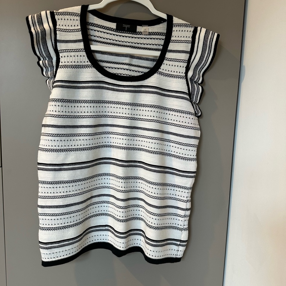 Striped Black and White Women's Top